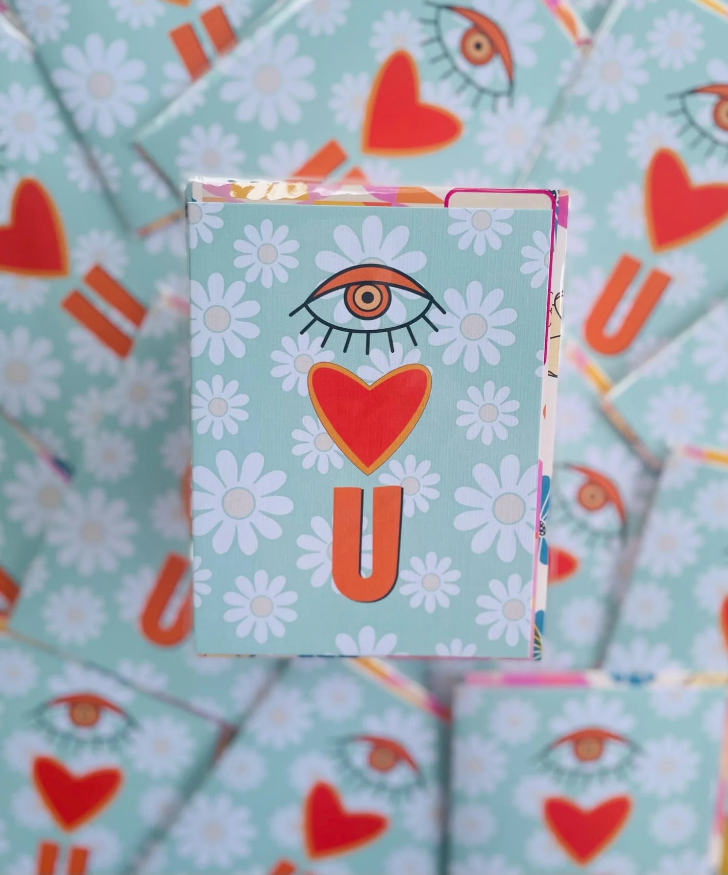 Eye Heart U Retro Style Greeting Card - Las Ofrendas 
