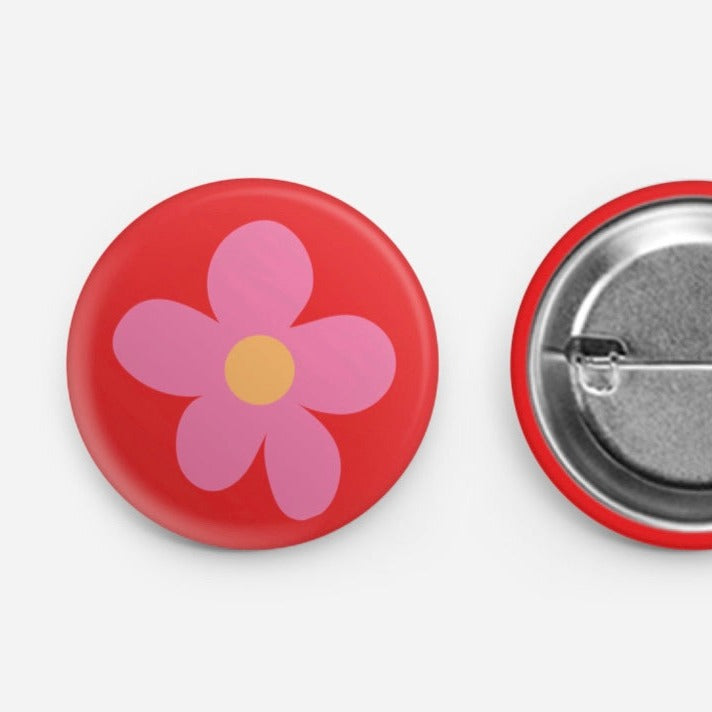 Flower Power Button Pin