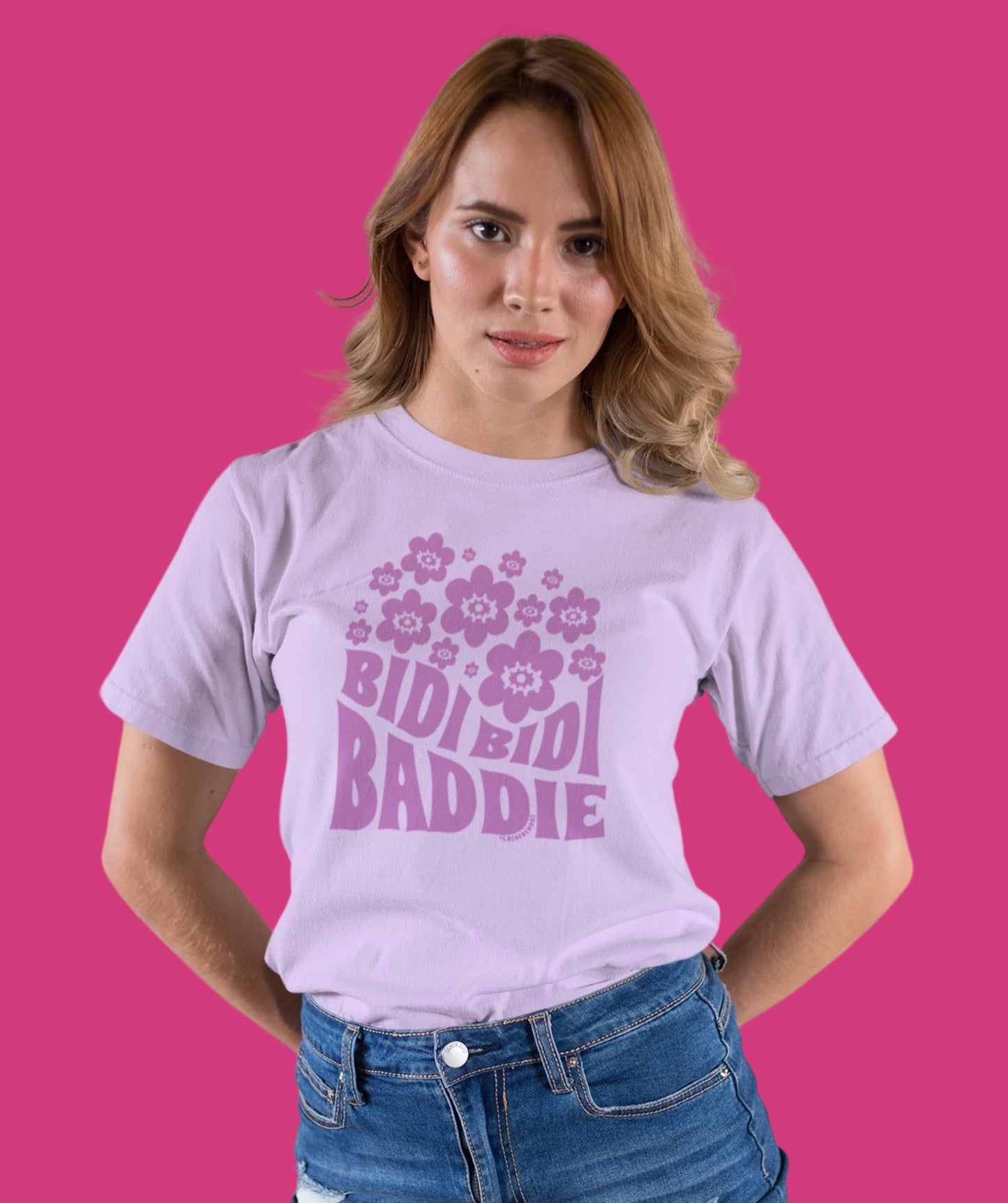 Bidi Bidi Baddie Purple T Shirt - Las Ofrendas 