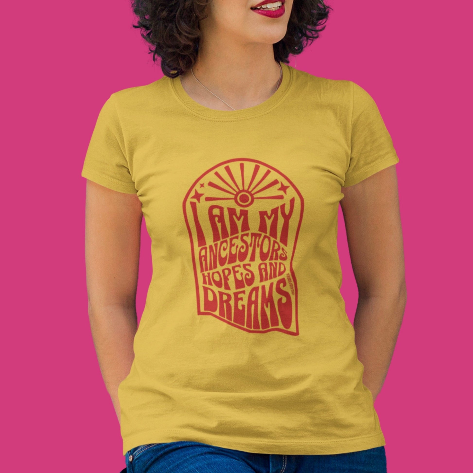 Ancestors Yellow T Shirt - Las Ofrendas 