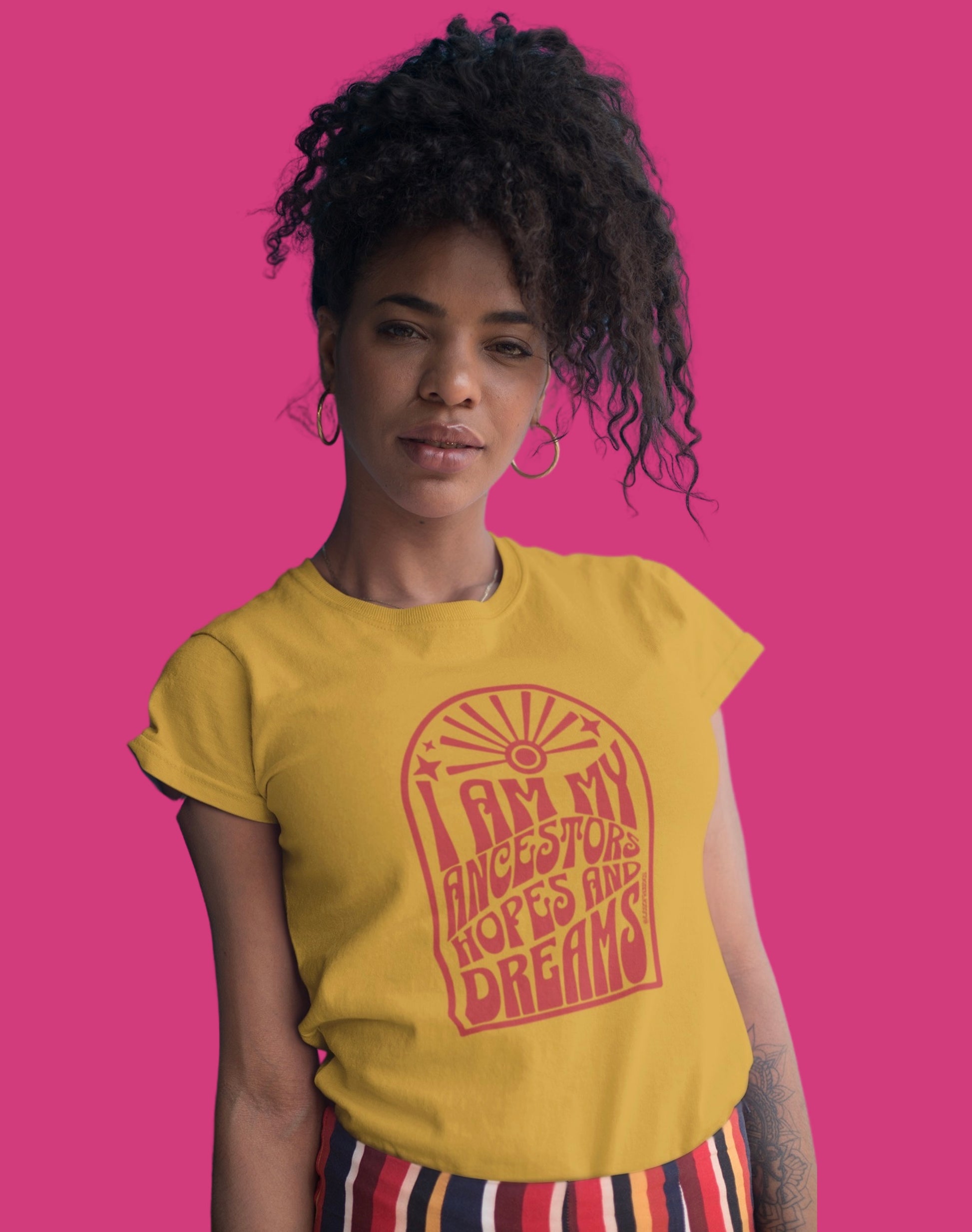 Ancestors Yellow T Shirt - Las Ofrendas 