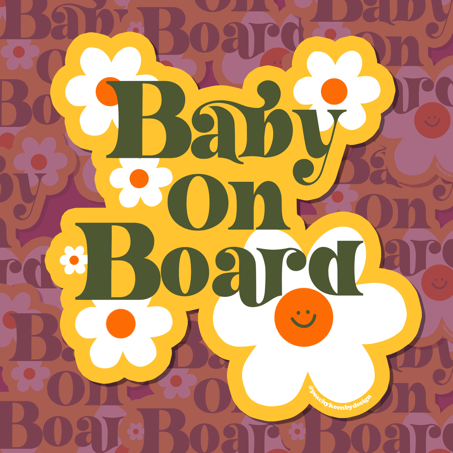 Car Floral Waterproof Magnet Baby On Board! - Las Ofrendas 