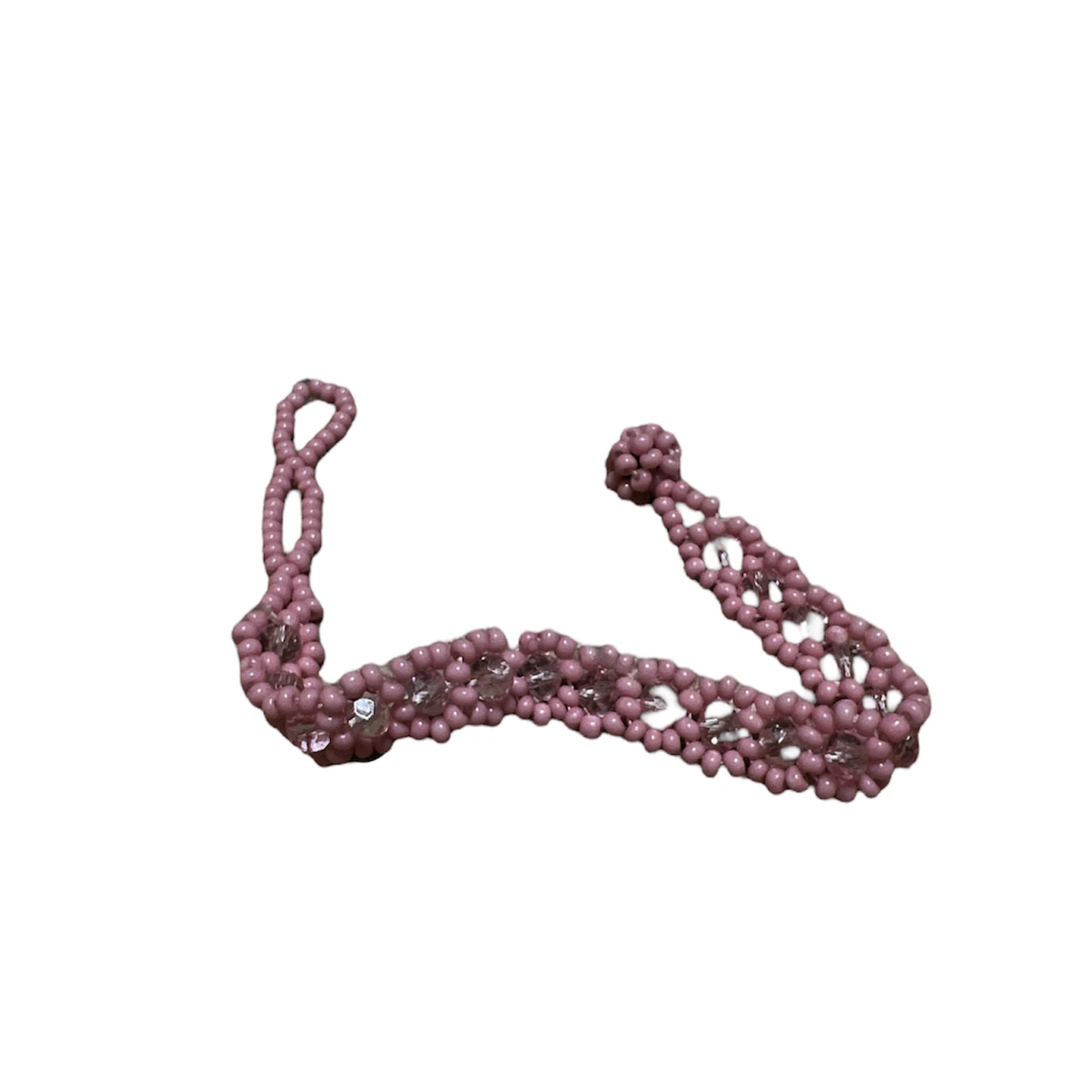 Children's  Pink Beaded Bracelet (Hand Woven)