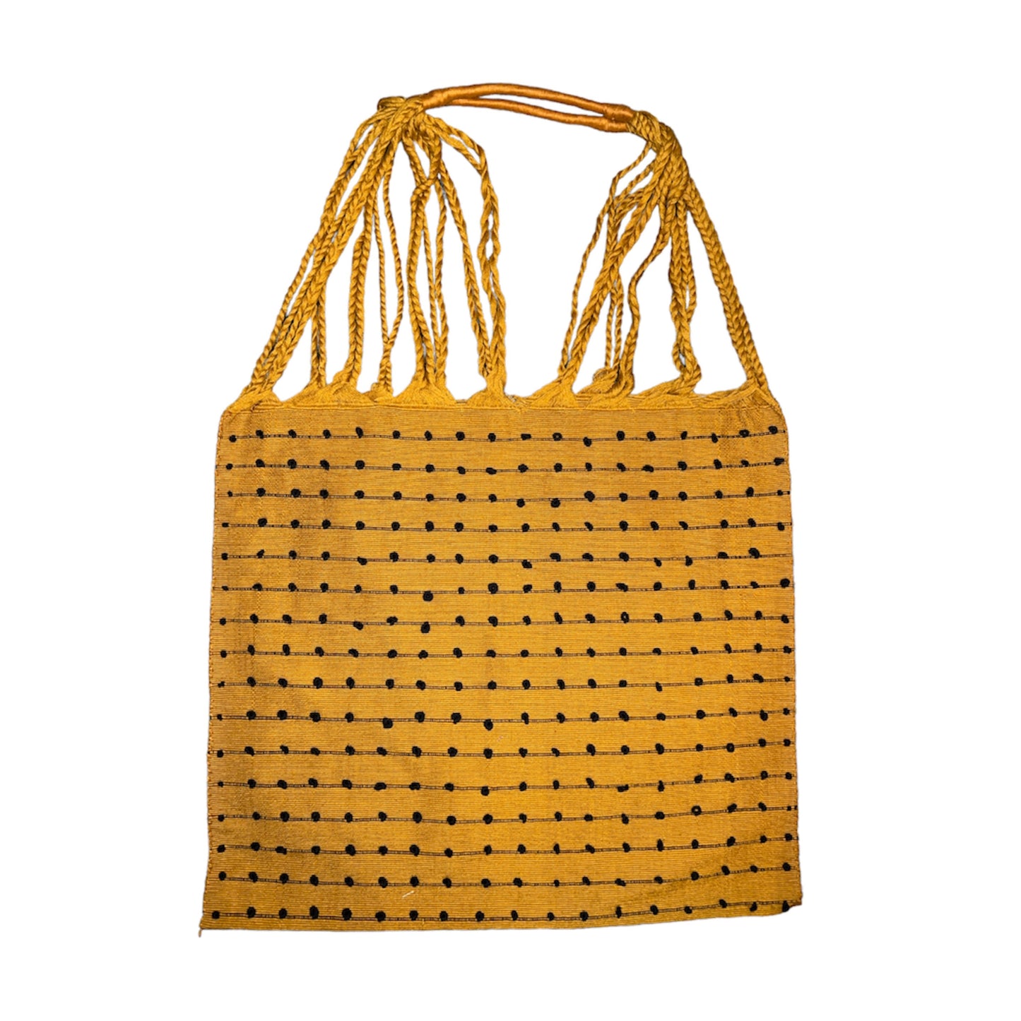 Yellow Orange Woven Bag Tote - Las Ofrendas 