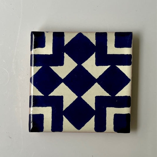 1.25” Hand Painted Blue Spanish Tile Magnet
