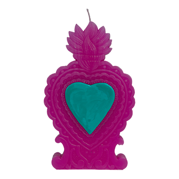 Candle Milagro Heart Pink