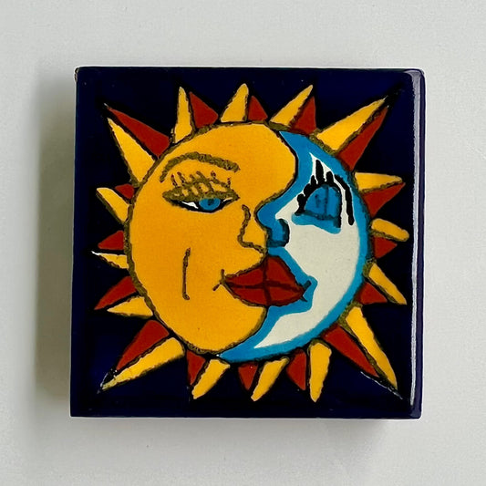 1.25” Sun + Moon Spanish Tile Magnet