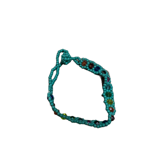 Children's  Teal Colorful Beaded Bracelet (Hand Woven) - Las Ofrendas 