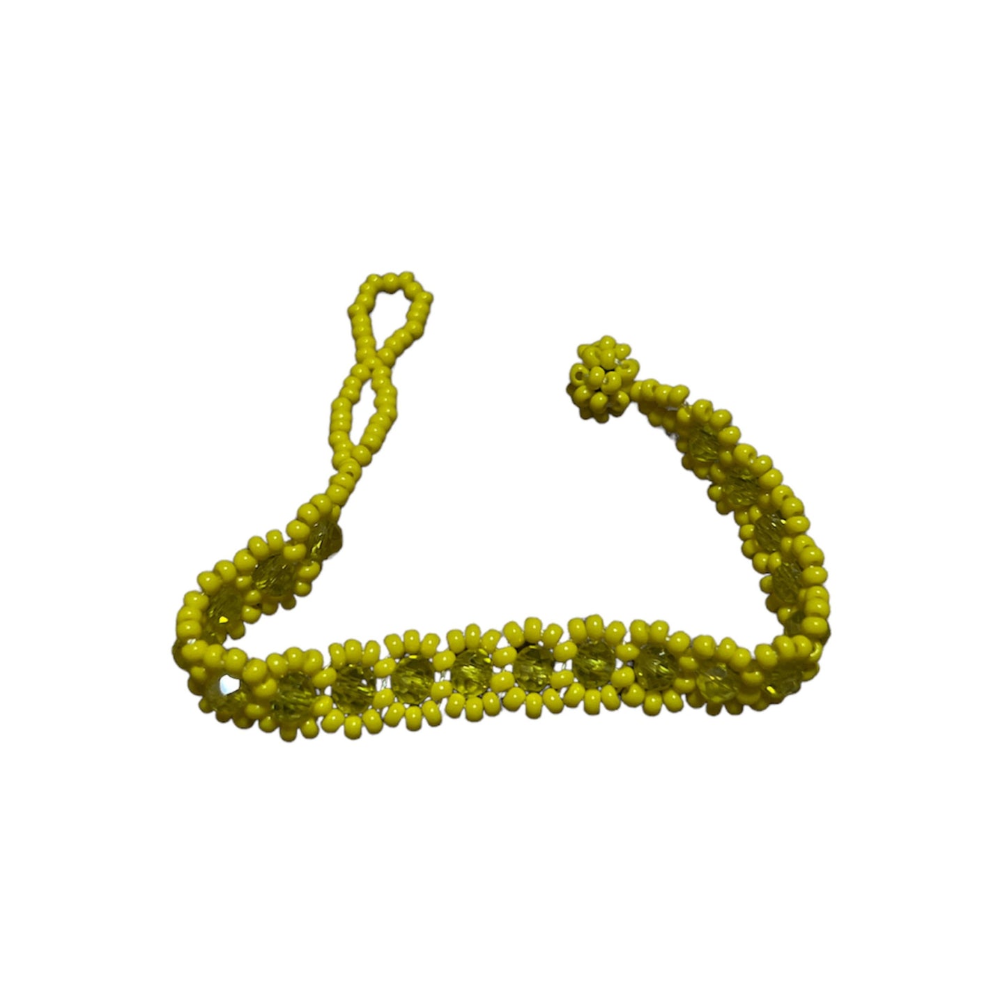 Children's  Yellow Beaded Bracelet (Hand Woven)