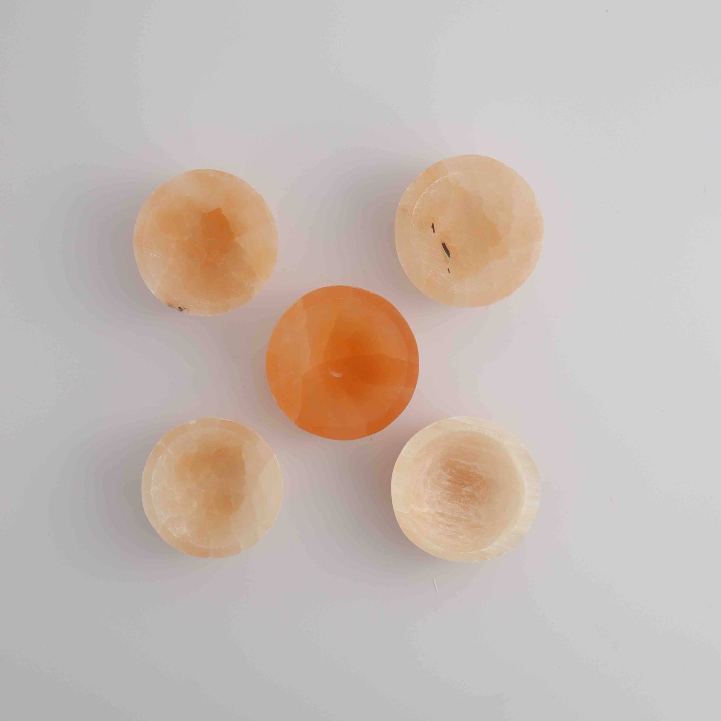 Selenite/Satin Spar 6cm Peach Bowl
