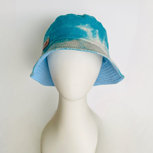 Light Blue Hand Dyed Bucket Hats - Las Ofrendas 